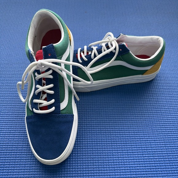 Vans Shoes - Vans Old Skool Platform Sneakers Men's 7.5/ Women's 9 Colorblock Blue Green Red